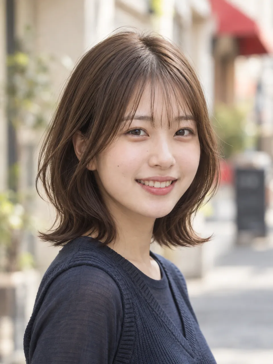 結べるくびれボブを斜めから見たイメージ