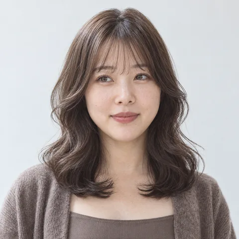 ゆるいウェーブのパーマの仕上がりのイメージ